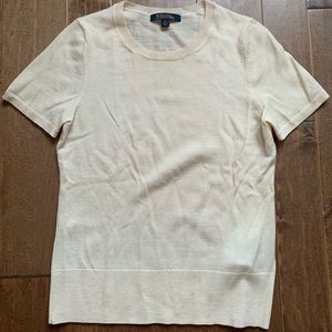 Brooks brothers cream short sleeve sweater